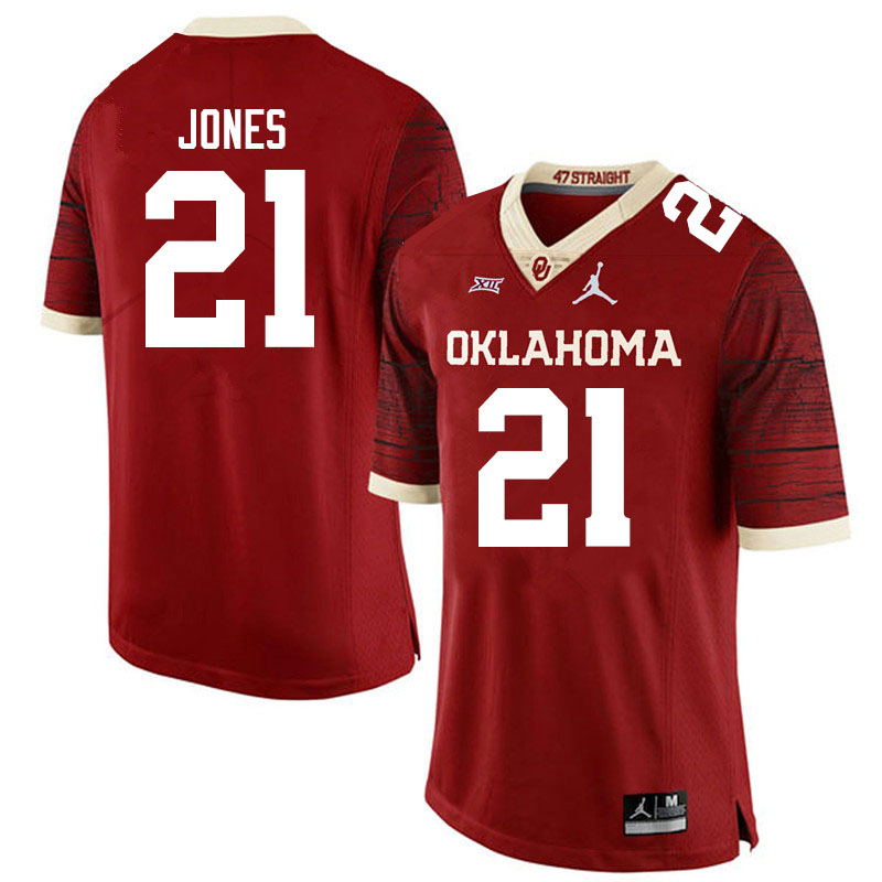 Oklahoma Sooners #21 Ryan Jones Jordan Brand Limited College Football Jerseys Sale-Crimson